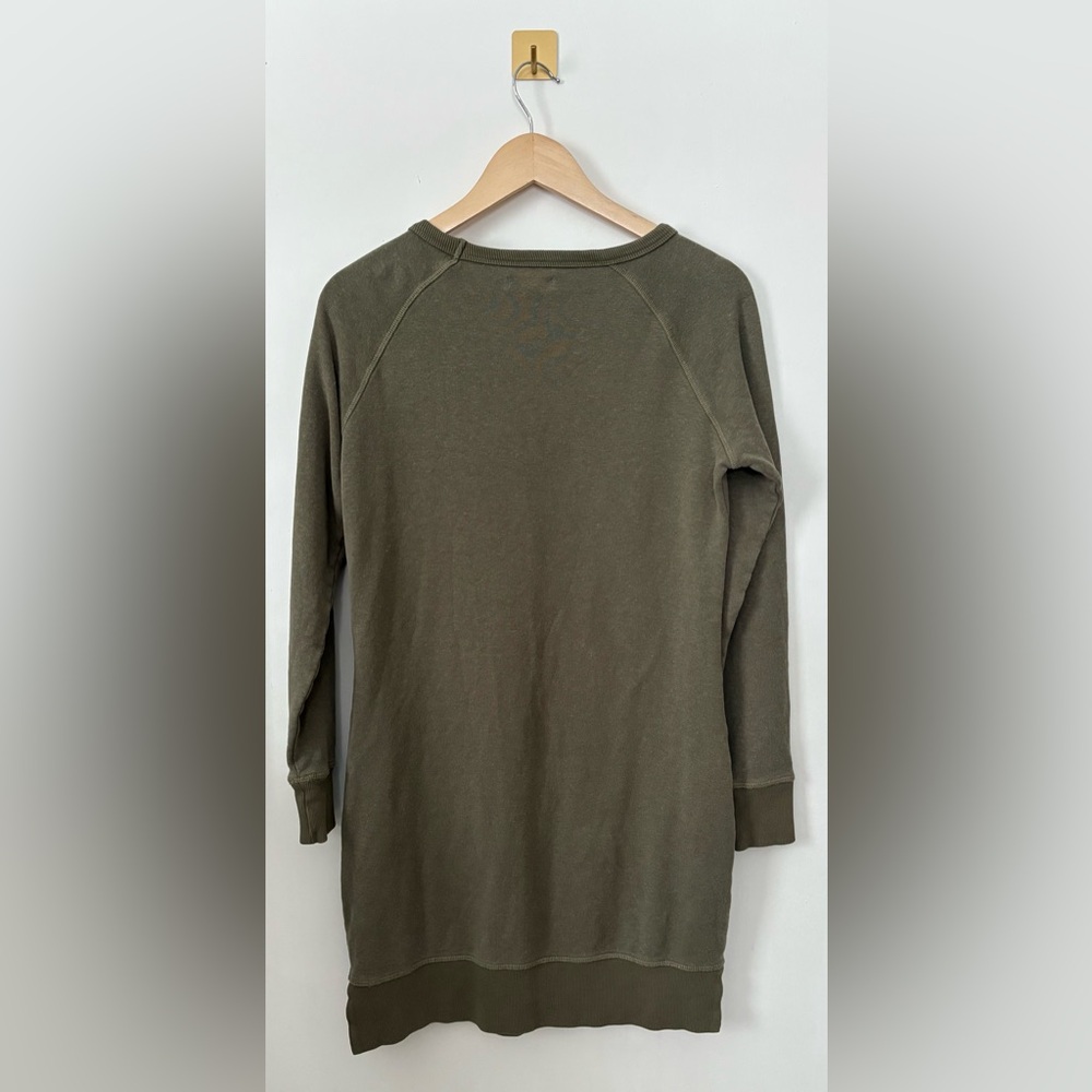 XS Toad & Co. Army Green Epiq Long-Sleeve Hemp Cotton Sweater Dress - Picture 7 of 7